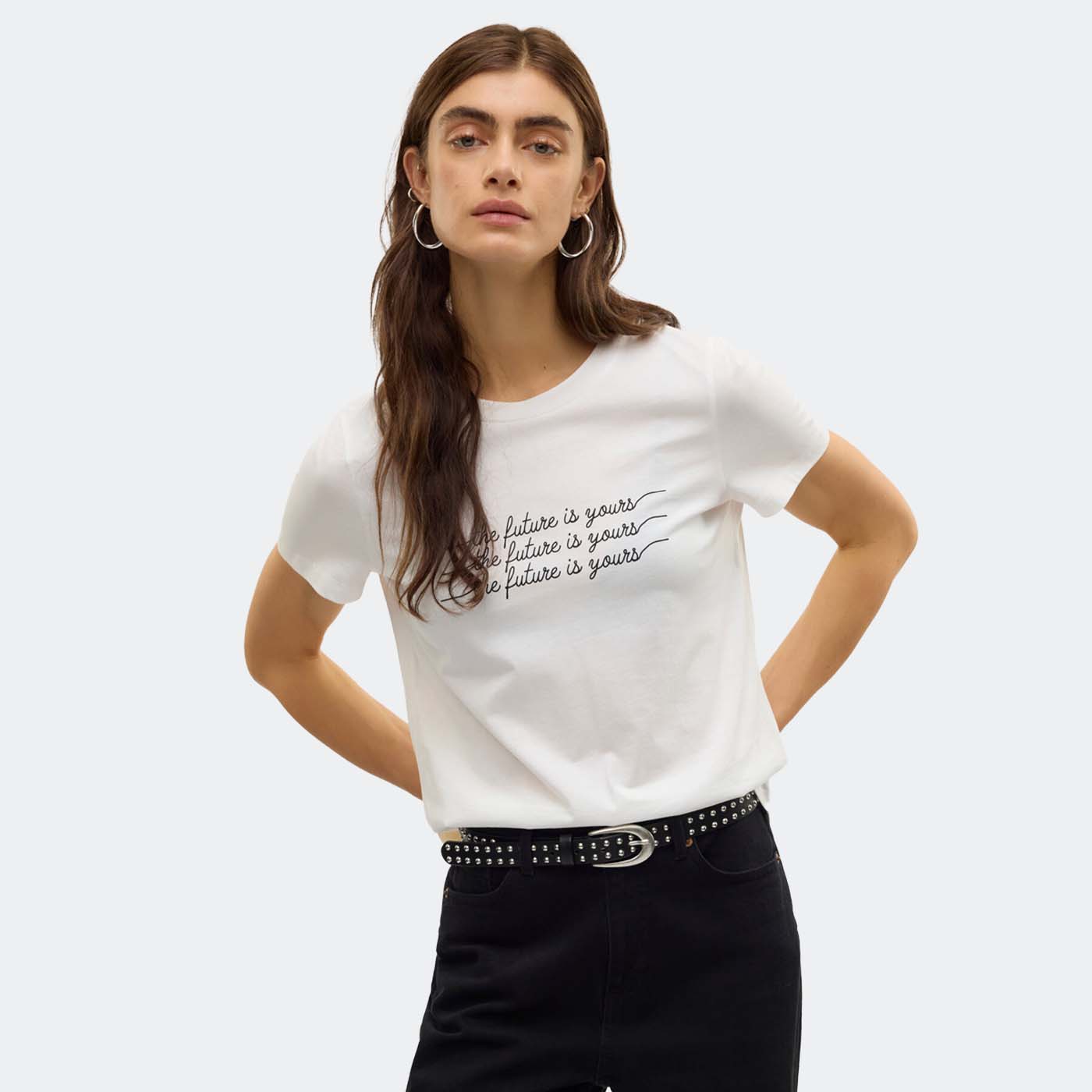 T-shirt VMVIVA Veromoda White Future 0