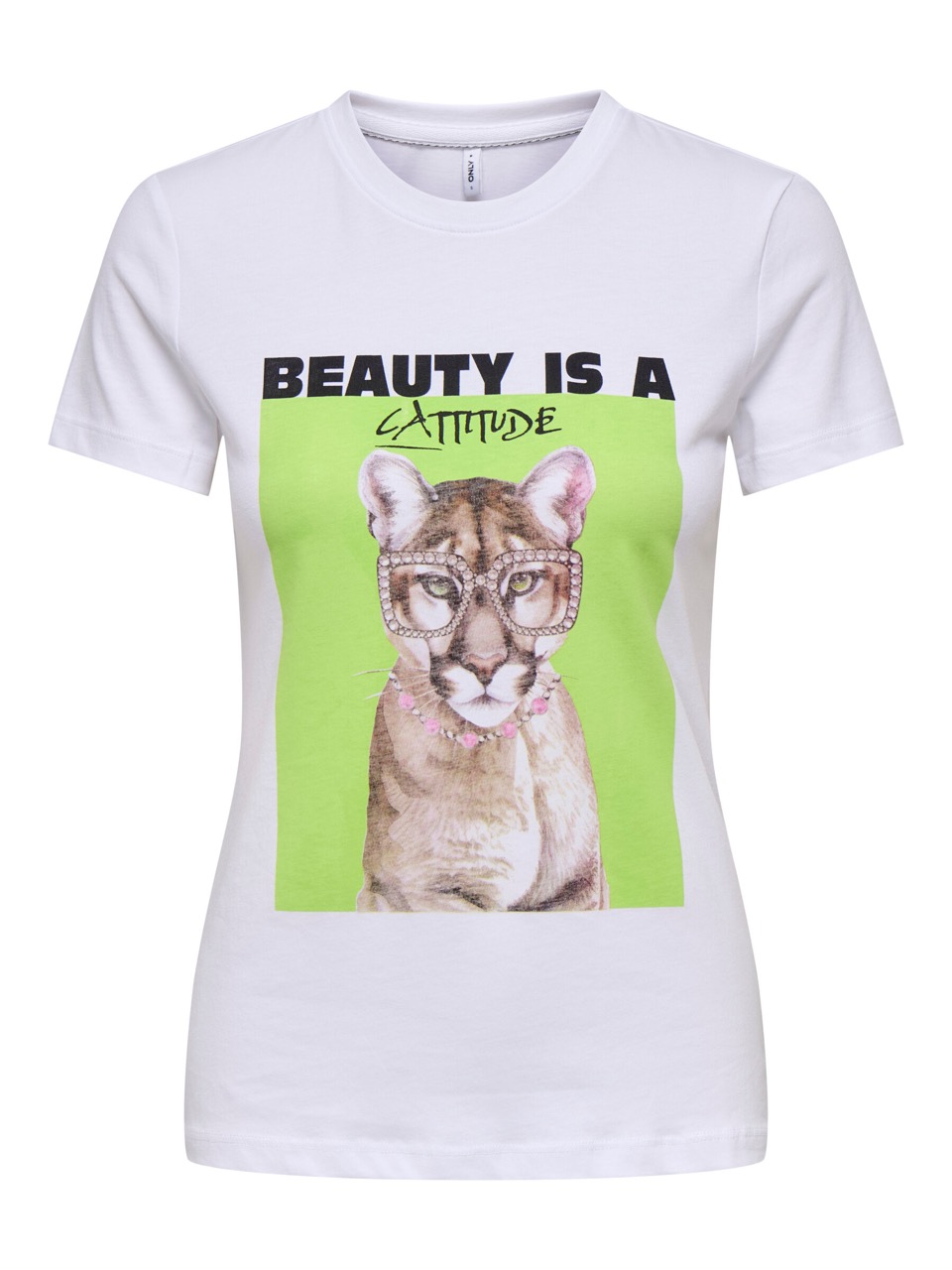 T-shirt ONLVIBE Only White Cattitude 3