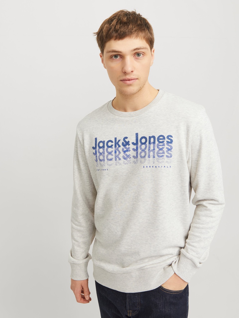 Sweatshirt JJTEX Jack&Jones White Melange 1